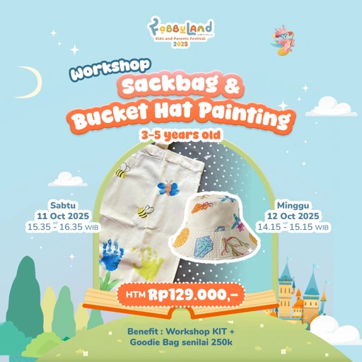 Image of Workshop Fabbuland | Sackbag & Bucket Hat Painting | Usia 3-5 tahun