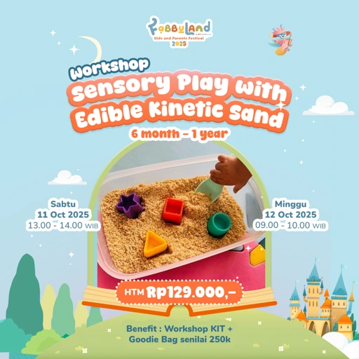 Image of Workshop Fabbuland | Sensory Play With Edible Kinetic Sand | Usia 6 bulan - 1 tahun