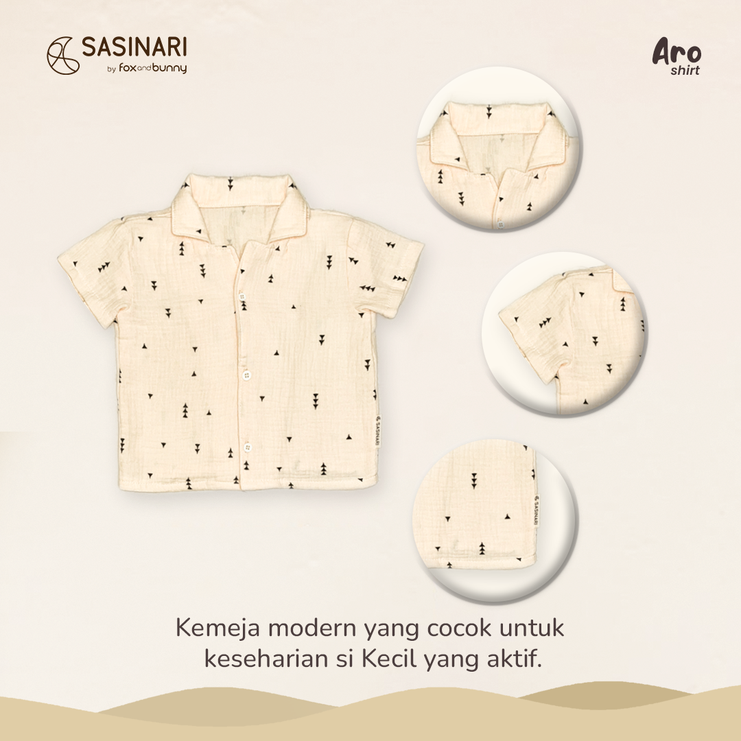 Foxandbunny x Sasinari - ARO SHIRT SASINARI | Kemeja Anak Laki-laki | Kemeja Anak Katun | Kemeja Anak Motif