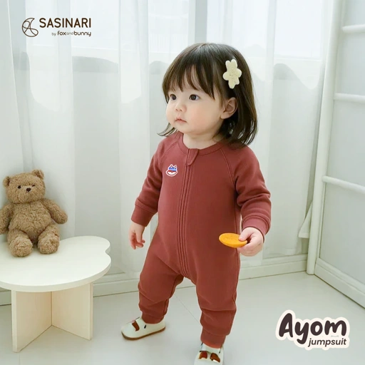 Image of Foxandbunny x Sasinari - Ayom Jumpsuit | Jumpsuit Bayi & Anak | Jumpsuit Anak Katun | Jumpsuit Lengan Panjang