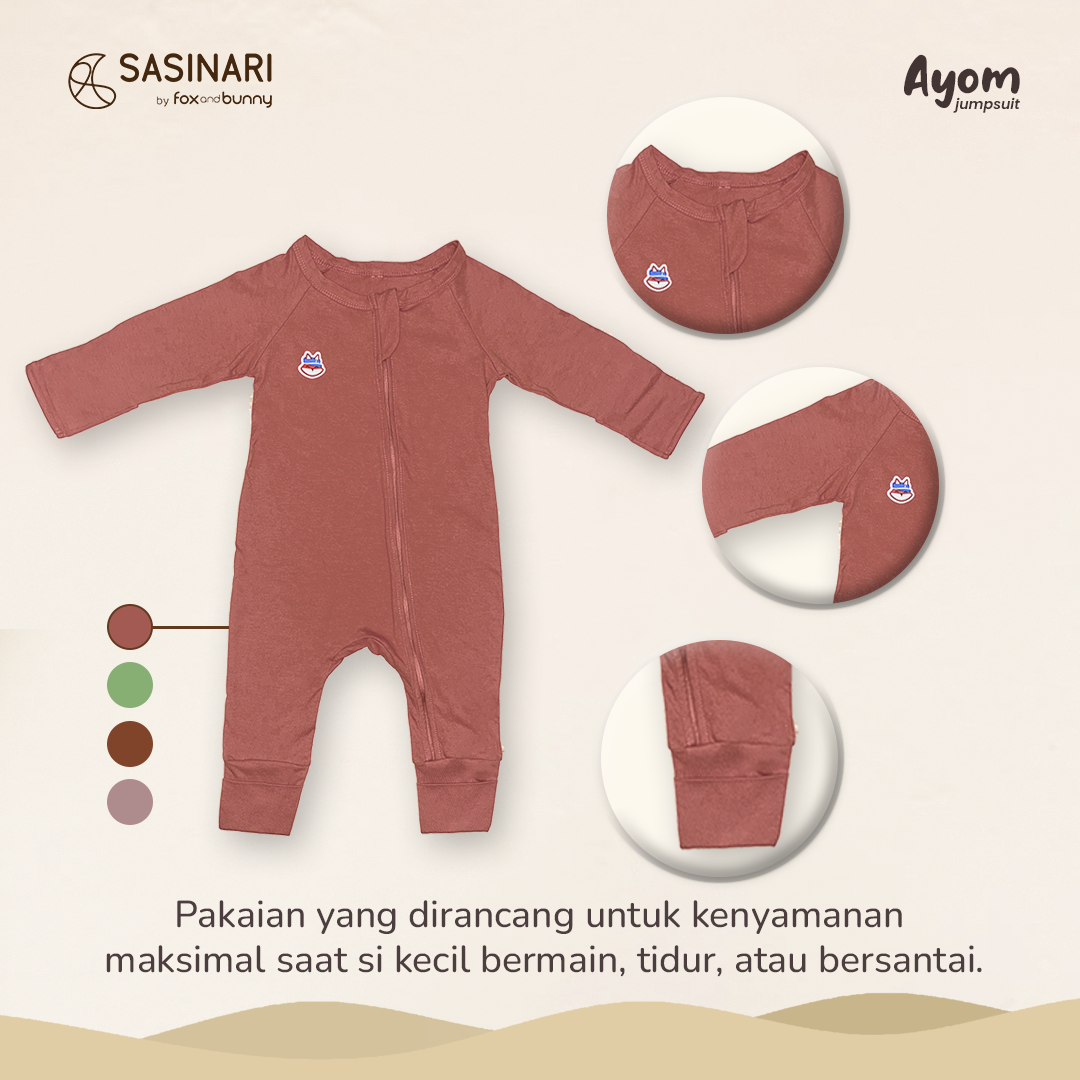 Foxandbunny x Sasinari - Ayom Jumpsuit | Jumpsuit Bayi & Anak | Jumpsuit Anak Katun | Jumpsuit Lengan Panjang