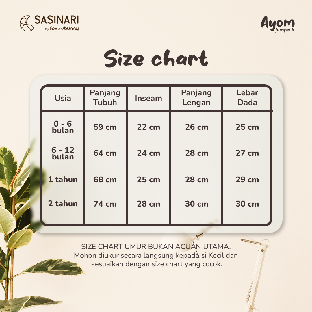 Foxandbunny x Sasinari - Ayom Jumpsuit | Jumpsuit Bayi & Anak | Jumpsuit Anak Katun | Jumpsuit Lengan Panjang