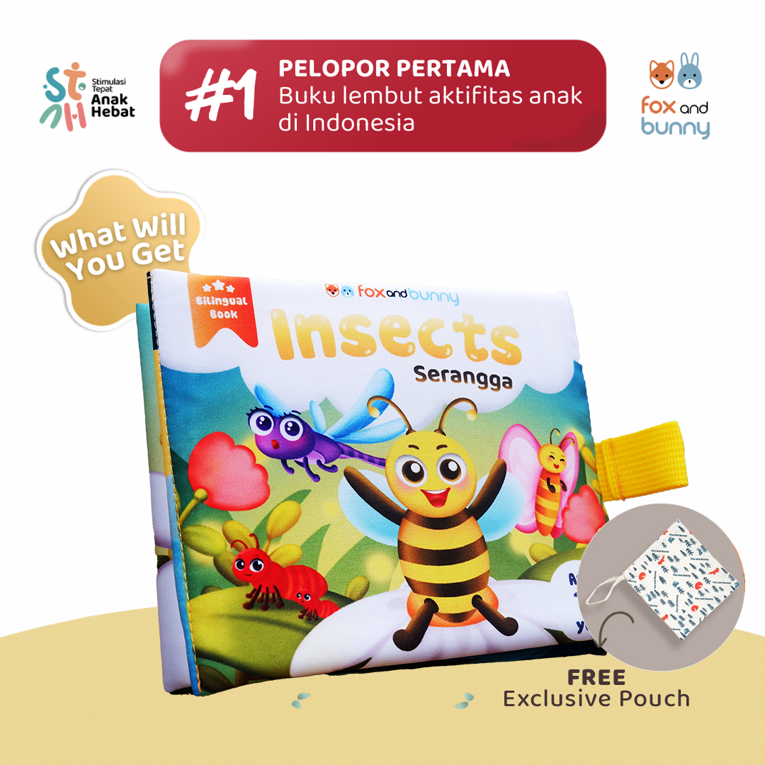 Foxandbunny - Bundling Baby Book Insects + Vehicles | Soft Book Buku Kain Bayi 0+ Bulan Edukasi Anak