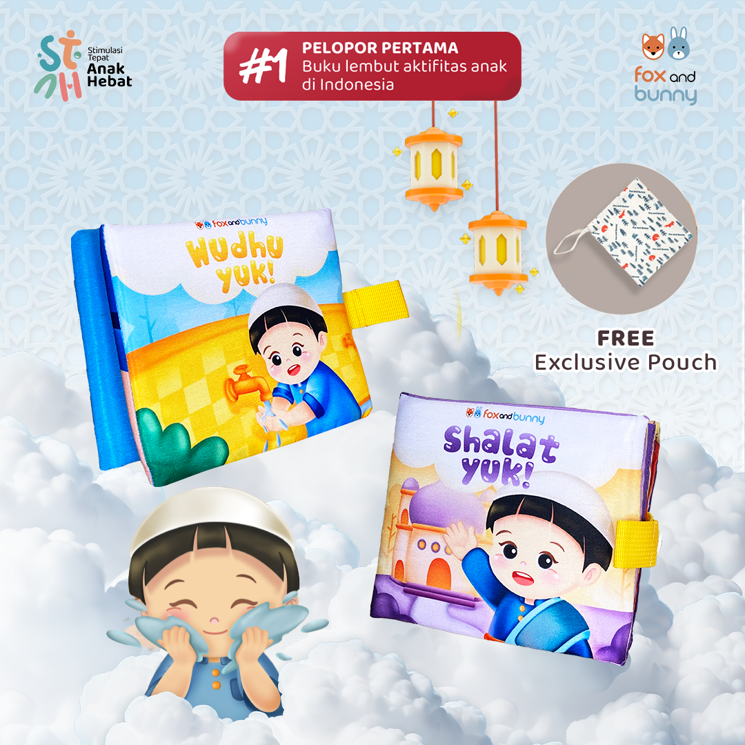 Foxandbunny - Baby Book Islami Fiqih Series Usia 1+ Tahun | Buku Edukasi Islami Bayi Anak | Wudhu Yuk Series Shalat Yuk Series