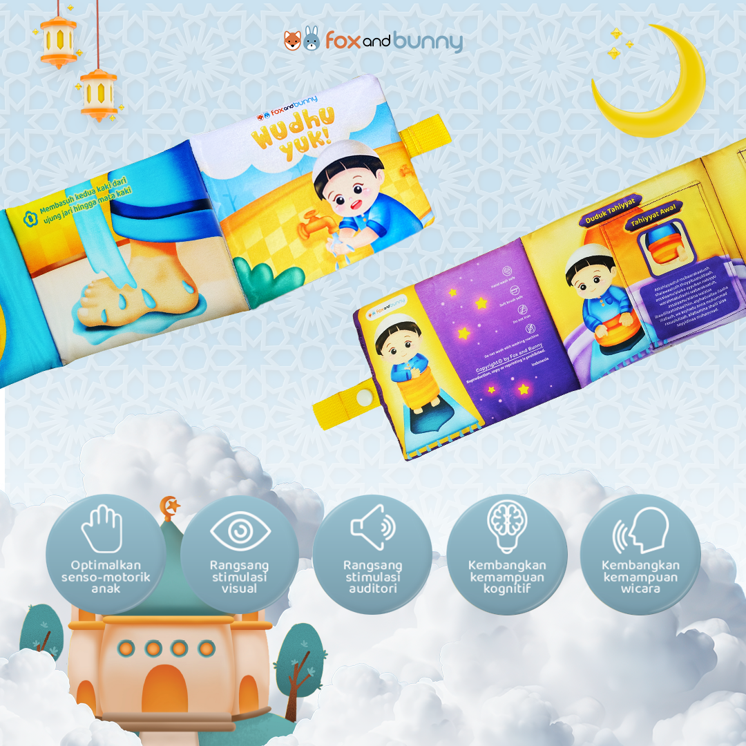 Foxandbunny - Baby Book Islami Fiqih Series Usia 1+ Tahun | Buku Edukasi Islami Bayi Anak | Wudhu Yuk Series Shalat Yuk Series