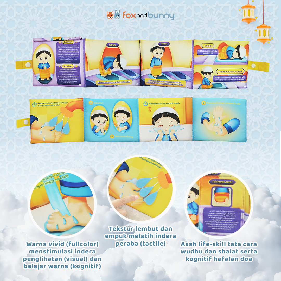 Foxandbunny - Baby Book Islami Fiqih Series Usia 1+ Tahun | Buku Edukasi Islami Bayi Anak | Wudhu Yuk Series Shalat Yuk Series
