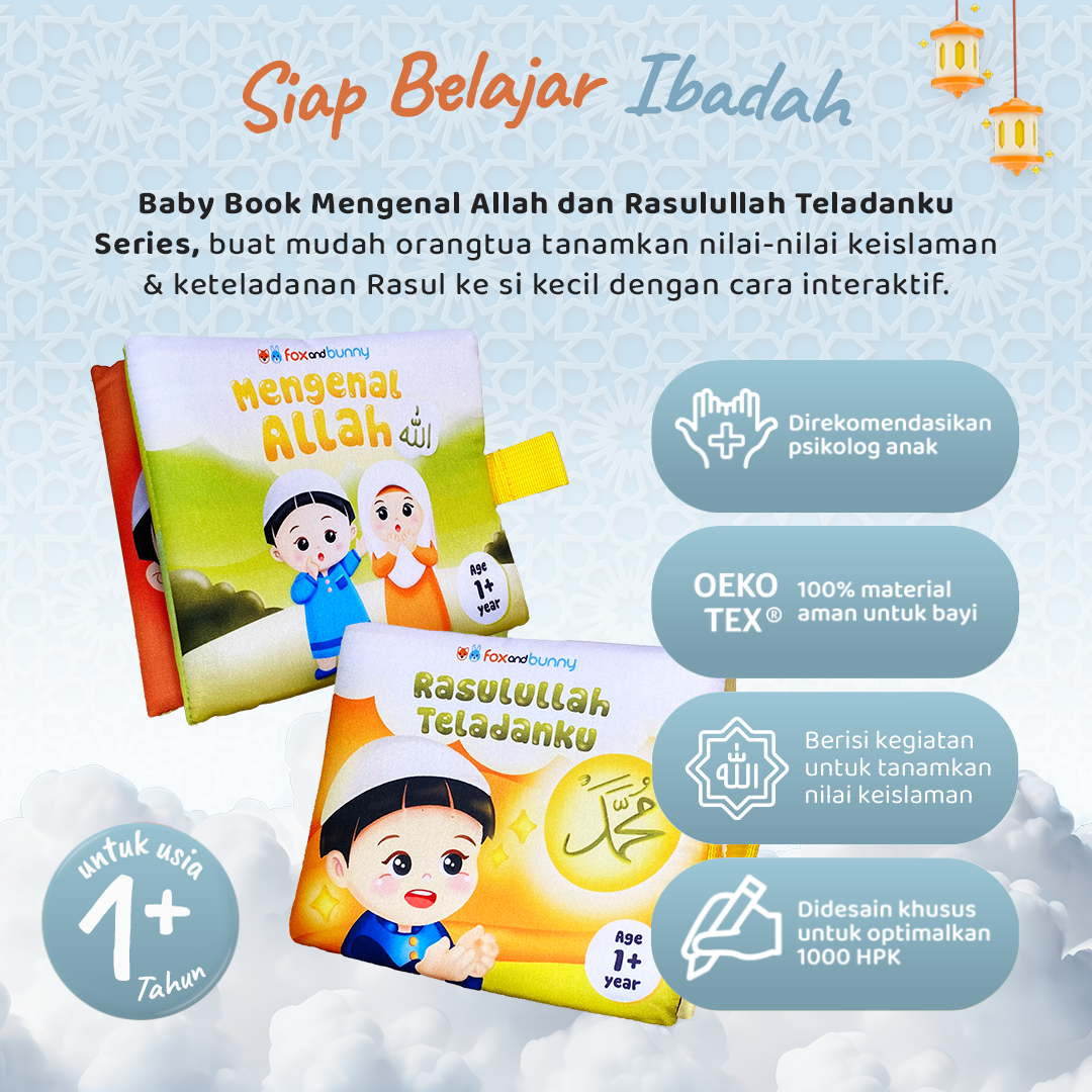 Foxandbunny - Baby Book Islami Tauhid Series Usia 1+ Tahun | Buku Edukasi Islami Bayi Anak | Mengenal Allah Series Rasulullah Teladanku Series