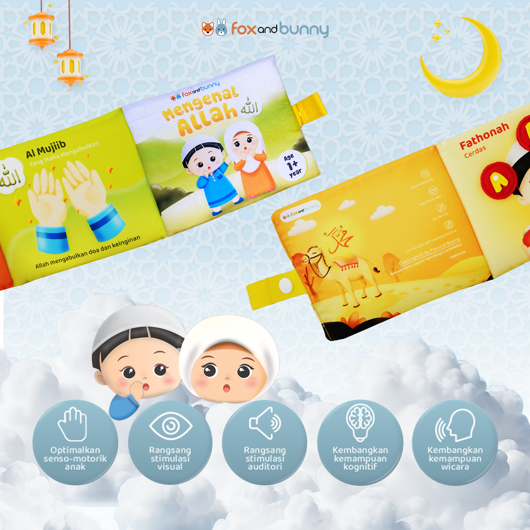Foxandbunny - Baby Book Islami Tauhid Series Usia 1+ Tahun | Buku Edukasi Islami Bayi Anak | Mengenal Allah Series Rasulullah Teladanku Series