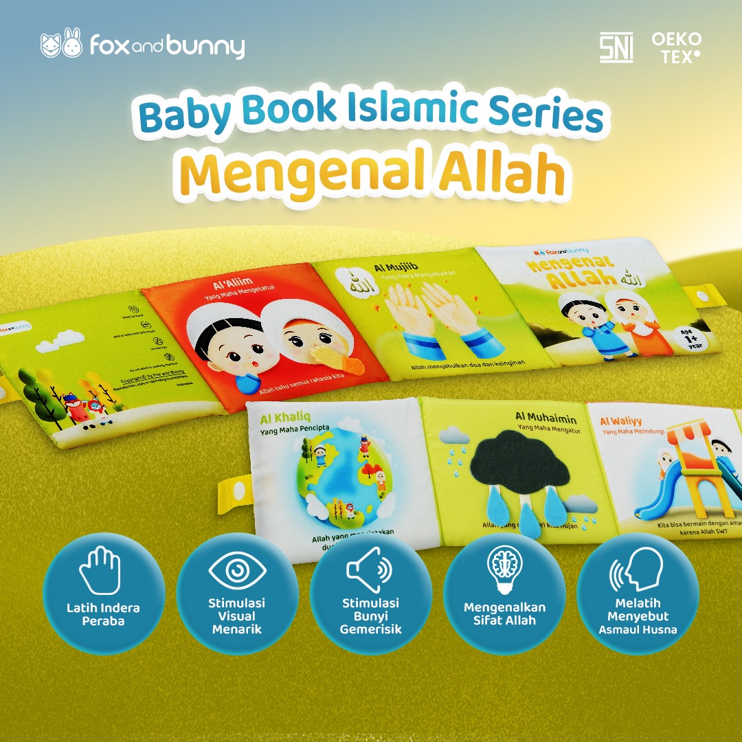 Foxandbunny - Baby Book Islami Mengenal Allah Tauhid Series Usia 1+ Tahun | Buku Edukasi Bayi Anak Islami Premium