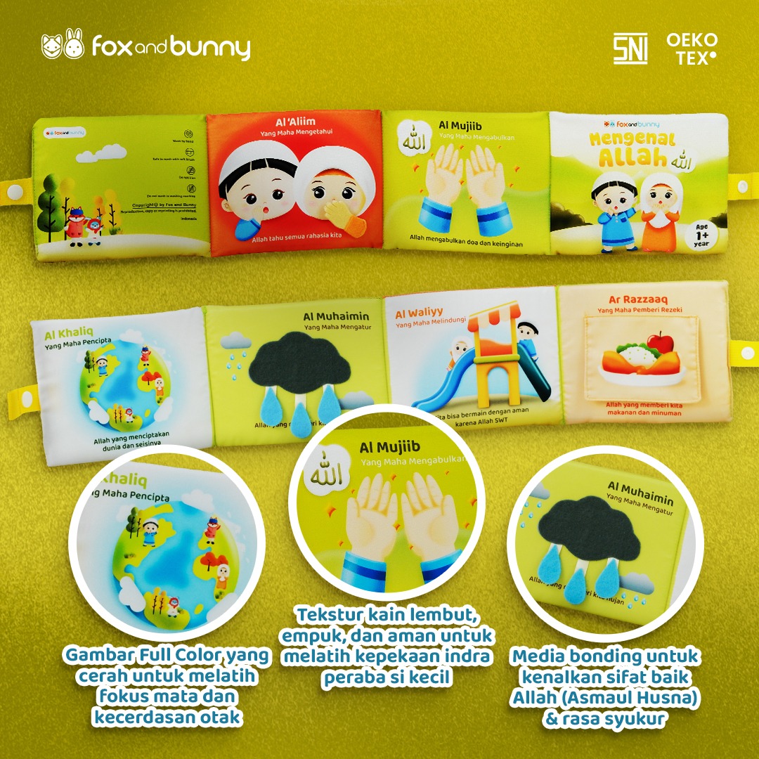 Foxandbunny - Baby Book Islami Mengenal Allah Tauhid Series Usia 1+ Tahun | Buku Edukasi Bayi Anak Islami Premium