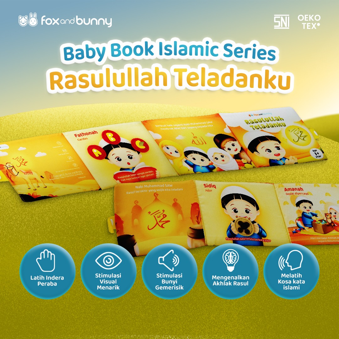 Foxandbunny - Baby Book Islami Rasulullah Teladanku Tauhid Series Usia 1+ Tahun | Buku Edukasi Bayi Anak Islami Premium