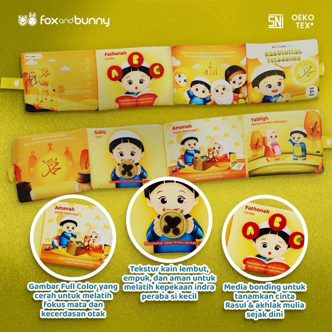 Foxandbunny - Baby Book Islami Rasulullah Teladanku Tauhid Series Usia 1+ Tahun | Buku Edukasi Bayi Anak Islami Premium