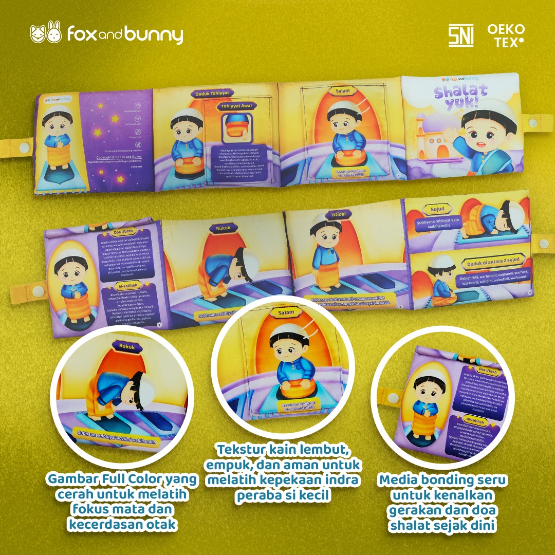 Foxandbunny - Shalat Yuk Fiqih Series Baby Book Islami Usia 1+ Tahun | Buku Edukasi Bayi Anak Islami Premium