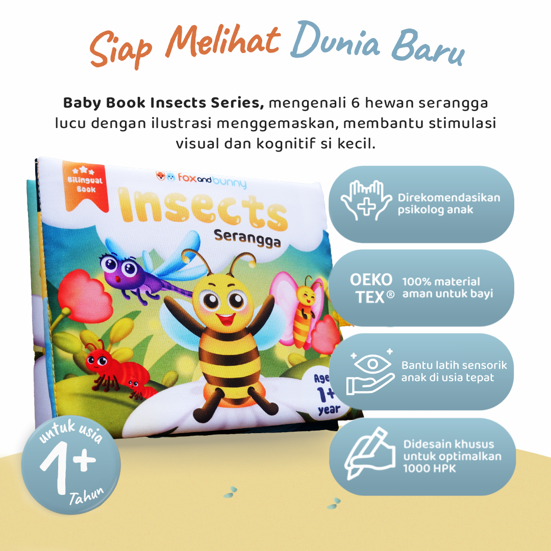 Foxandbunny - Baby Book Insects Series | Buku Bayi Edukasi Serangga