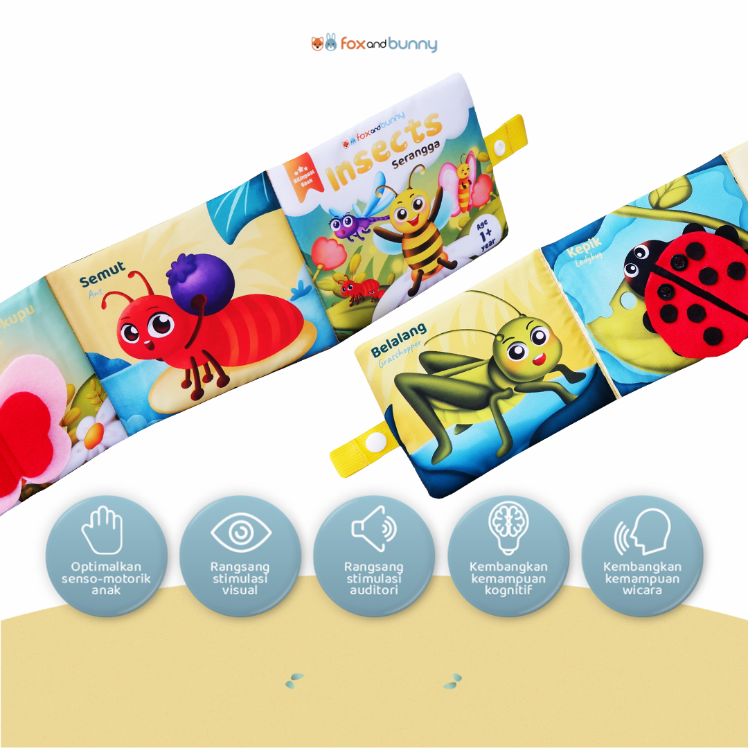 Foxandbunny - Baby Book Insects Series | Buku Bayi Edukasi Serangga