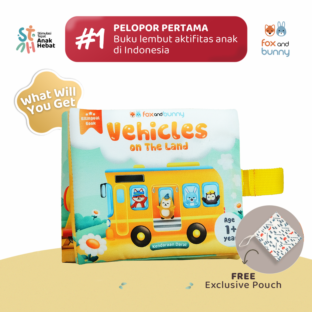Foxandbunny - Bundling Baby Book Insects + Vehicles | Soft Book Buku Kain Bayi 0+ Bulan Edukasi Anak