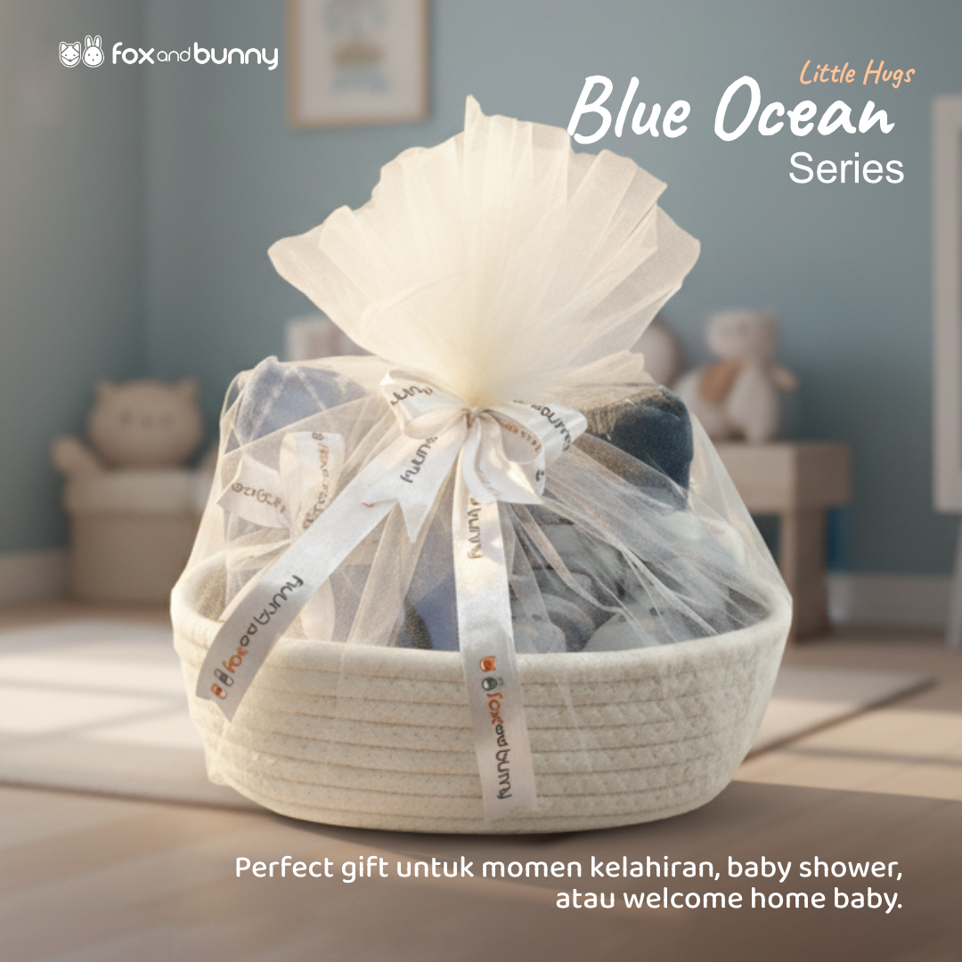 Foxandbunny - Kado Lahiran Baby Boy Hampers New Born dan Maternity Series Little Hug Blue Ocean
