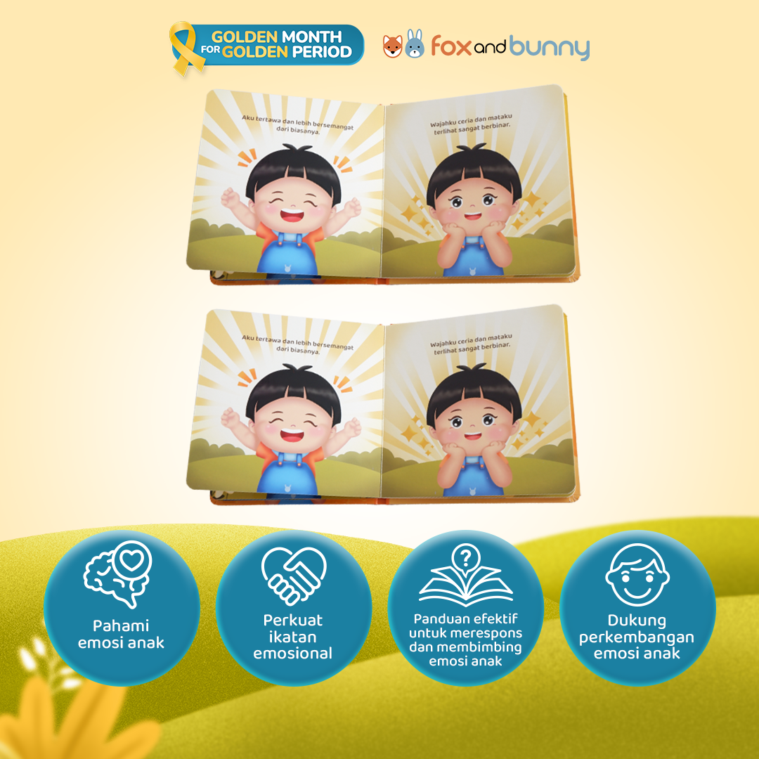 Foxandbunny - Board Book Onederful Series Ketika Aku BAHAGIA Usia 1+ Tahun | Boardbook Buku Anak Bayi Stimulasi Kecerdasan Emosi Anak