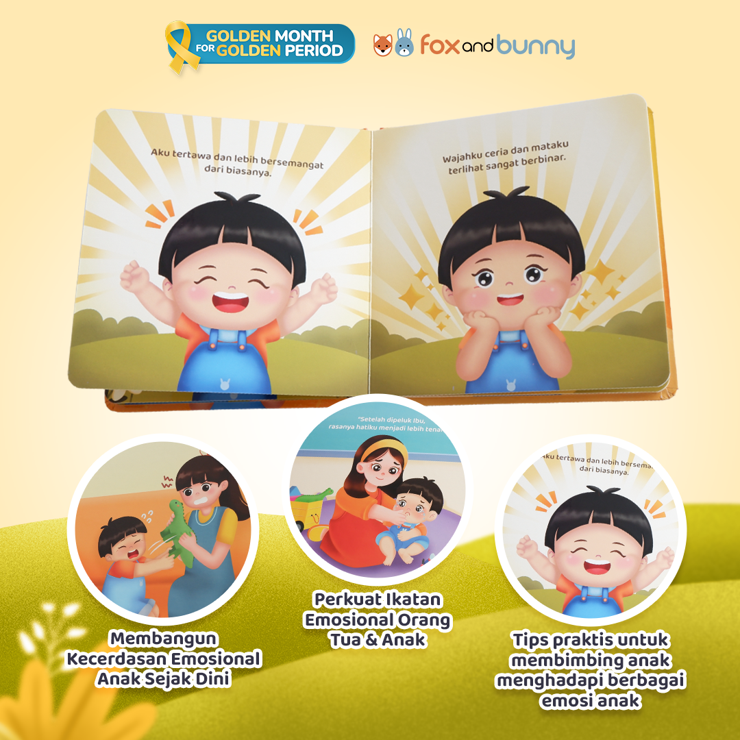 Foxandbunny - Board Book Onederful Series Ketika Aku BAHAGIA Usia 1+ Tahun | Boardbook Buku Anak Bayi Stimulasi Kecerdasan Emosi Anak