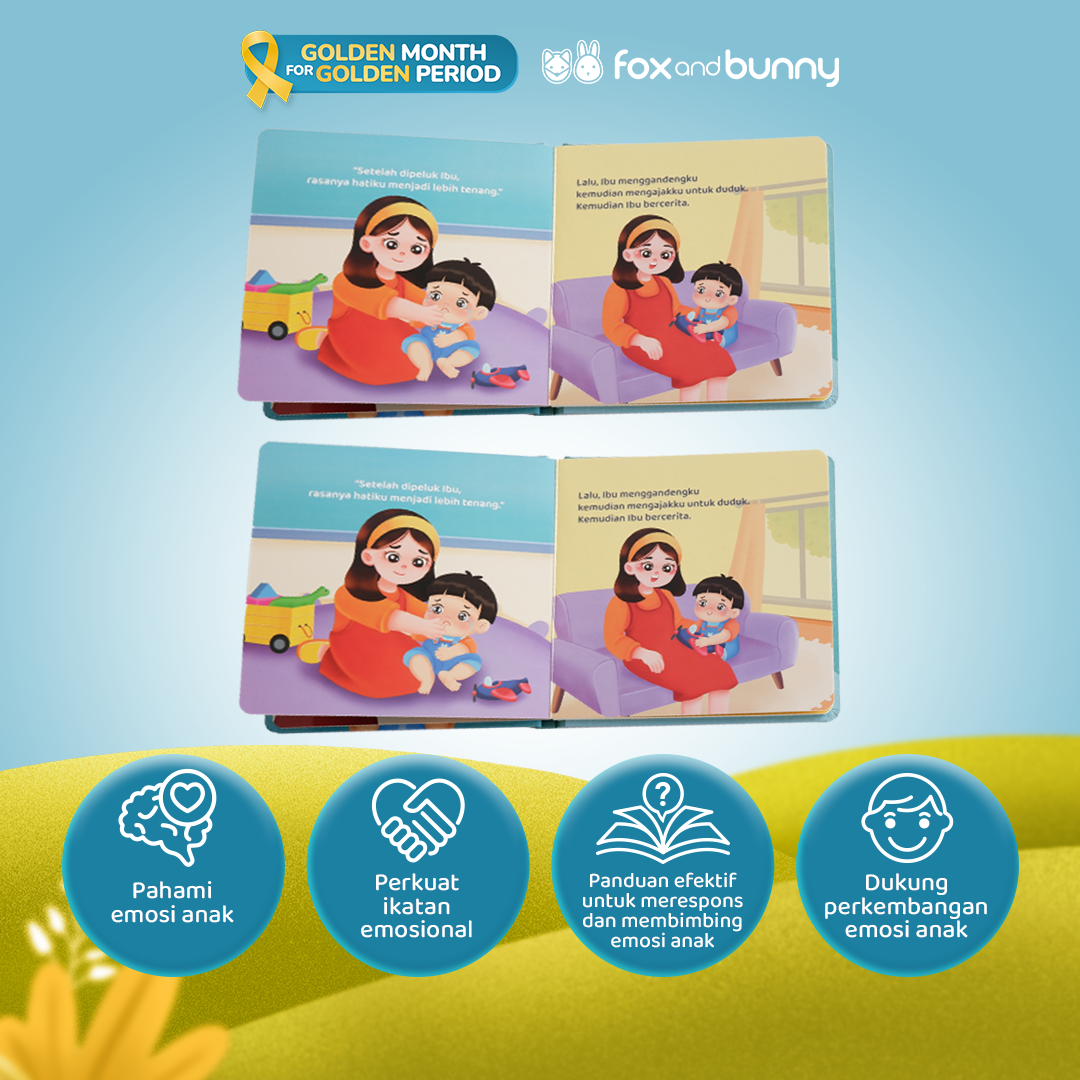 Foxandbunny - Board Book Onederful Series Ketika Aku SEDIH Usia 1+ Tahun | Boardbook Bayi Buku Anak Stimulasi Kecerdasan Emosi Anak  