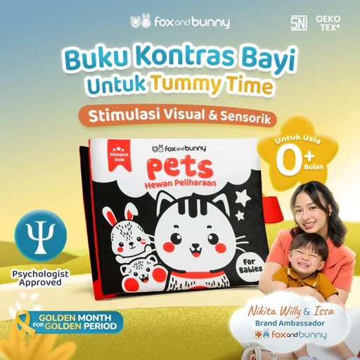 Image of Foxandbunny - Contrast Baby Book Pets Series | Buku Bayi Edukasi Hewan Peliharaan