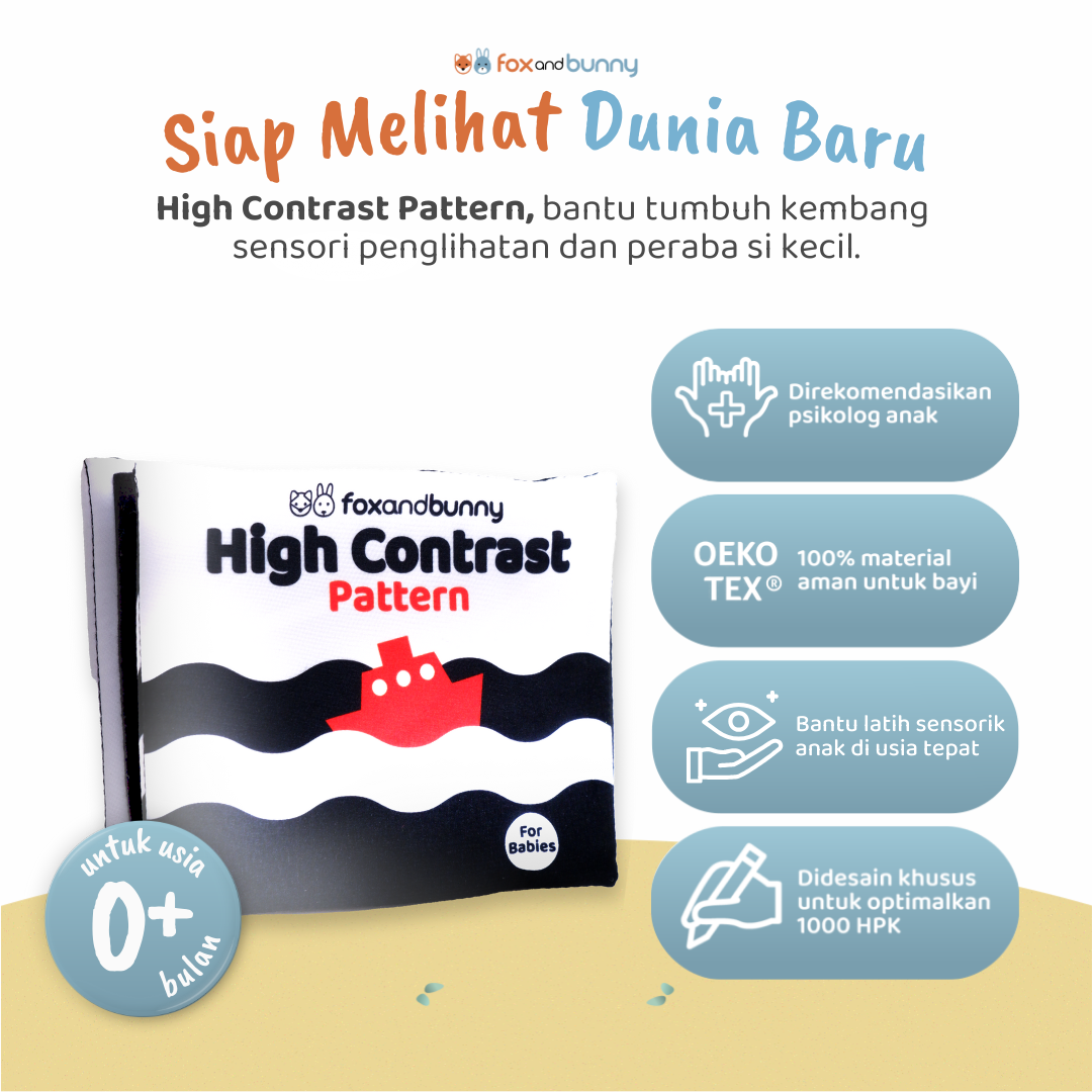 Contrast Book Series (First Colors & High Pattern Contrast - Free Contrast Fluffy Teether Bundling Contrast