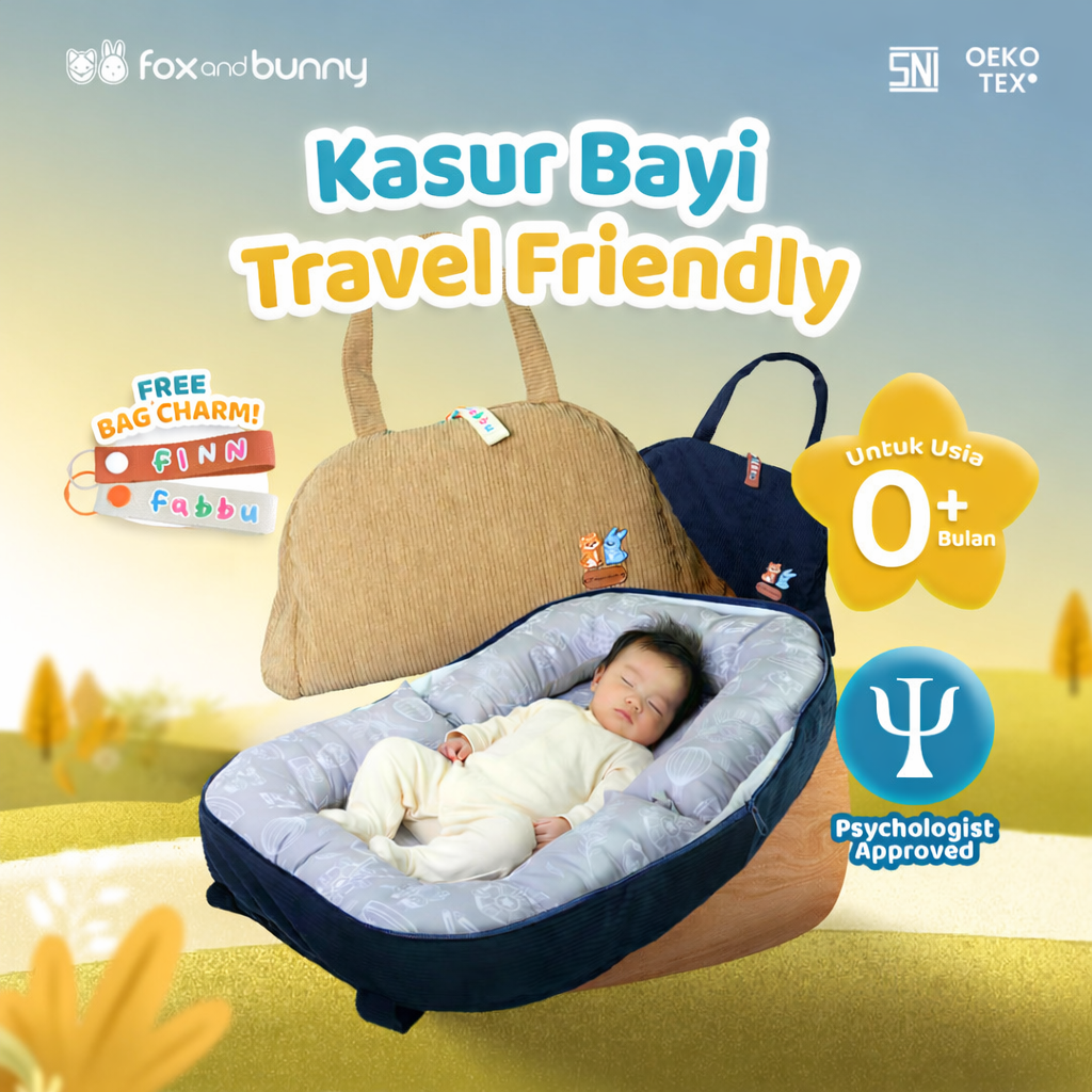 Foxandbunny - Baby Nest Newborn 3 in 1 Baby Nest Kasur Bayi Alas Tidur Bayi Nyaman Empuk dan Lembut Premium