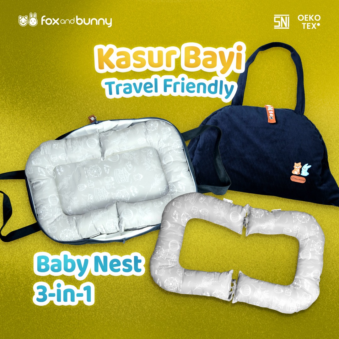 Foxandbunny - Baby Nest Newborn 3 in 1 Baby Nest Kasur Bayi Alas Tidur Bayi Nyaman Empuk dan Lembut Premium