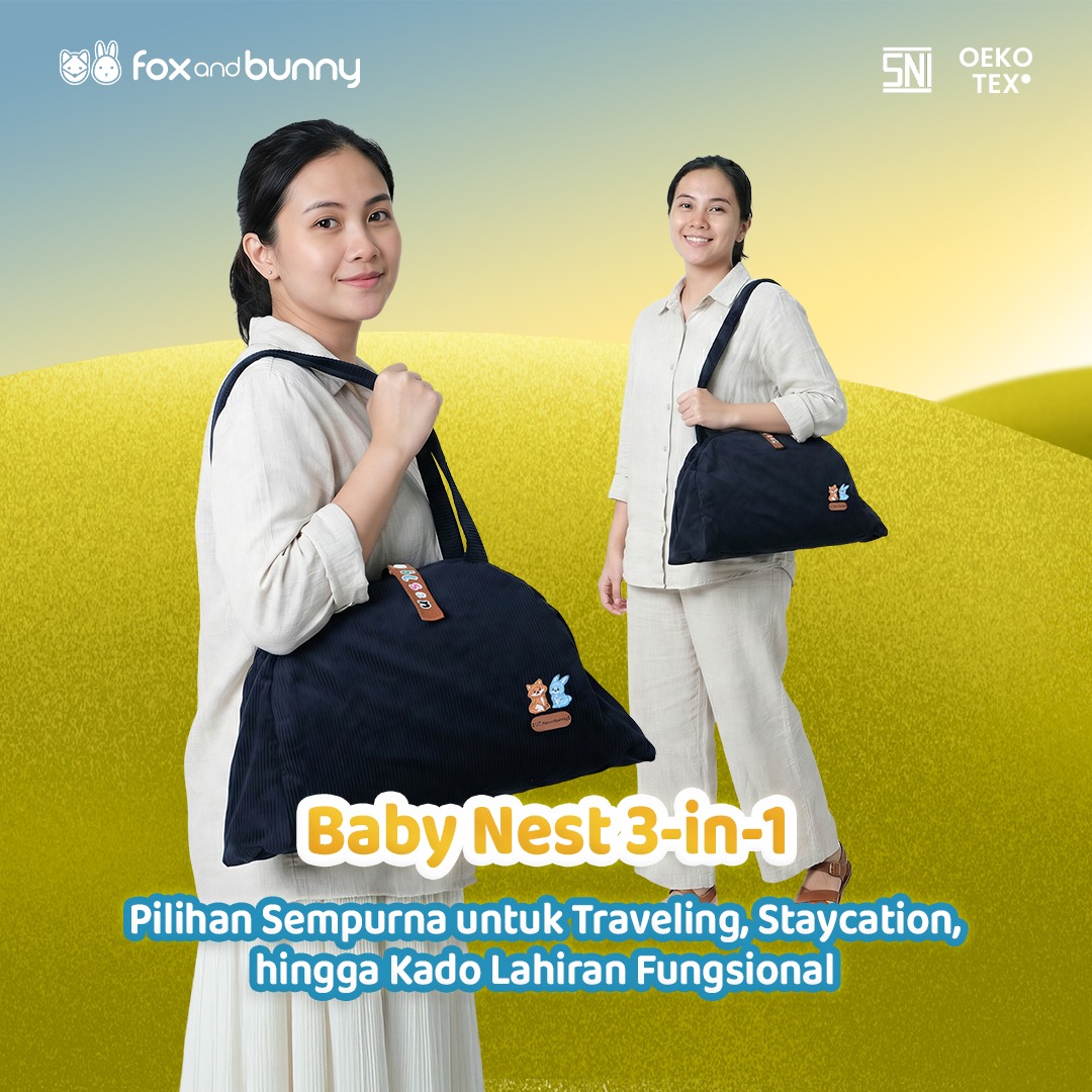 Foxandbunny - Baby Nest Newborn 3 in 1 Baby Nest Kasur Bayi Alas Tidur Bayi Nyaman Empuk dan Lembut Premium