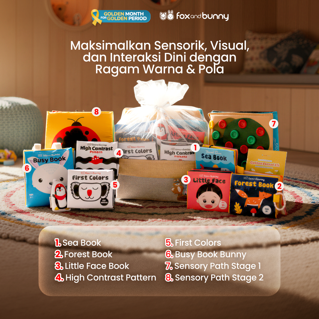 FoxandBunny - Hampers Bayi Sensory Play Set All-in-One Paket Stimulasi Anak Golden Period Kit Gift Set Premium