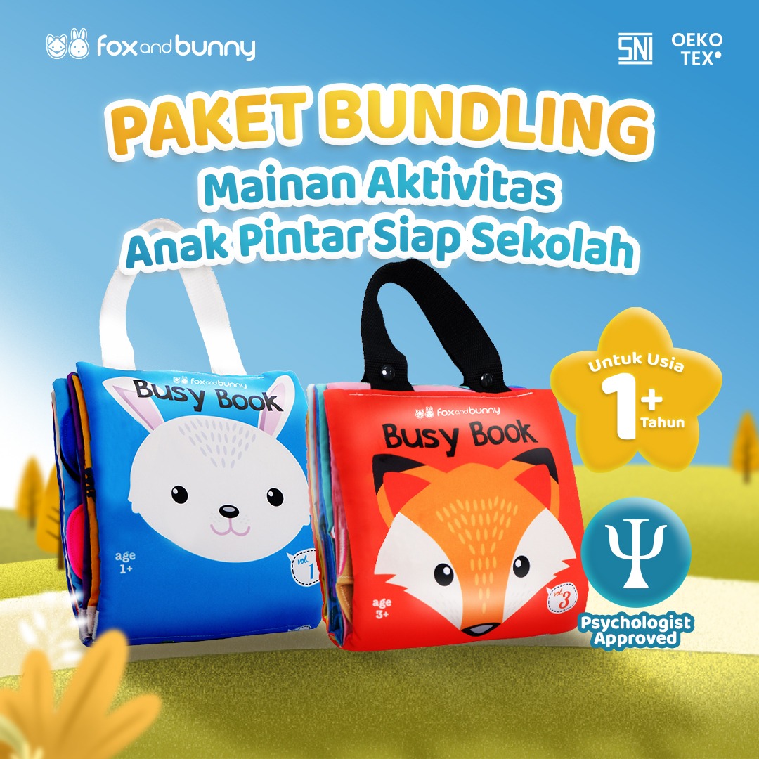 Foxandbunny - Buku Anak Mainan Aktivitas Edukasi Interaktif Siap Sekolah Bundling Busy Book Series Bunny & Fox