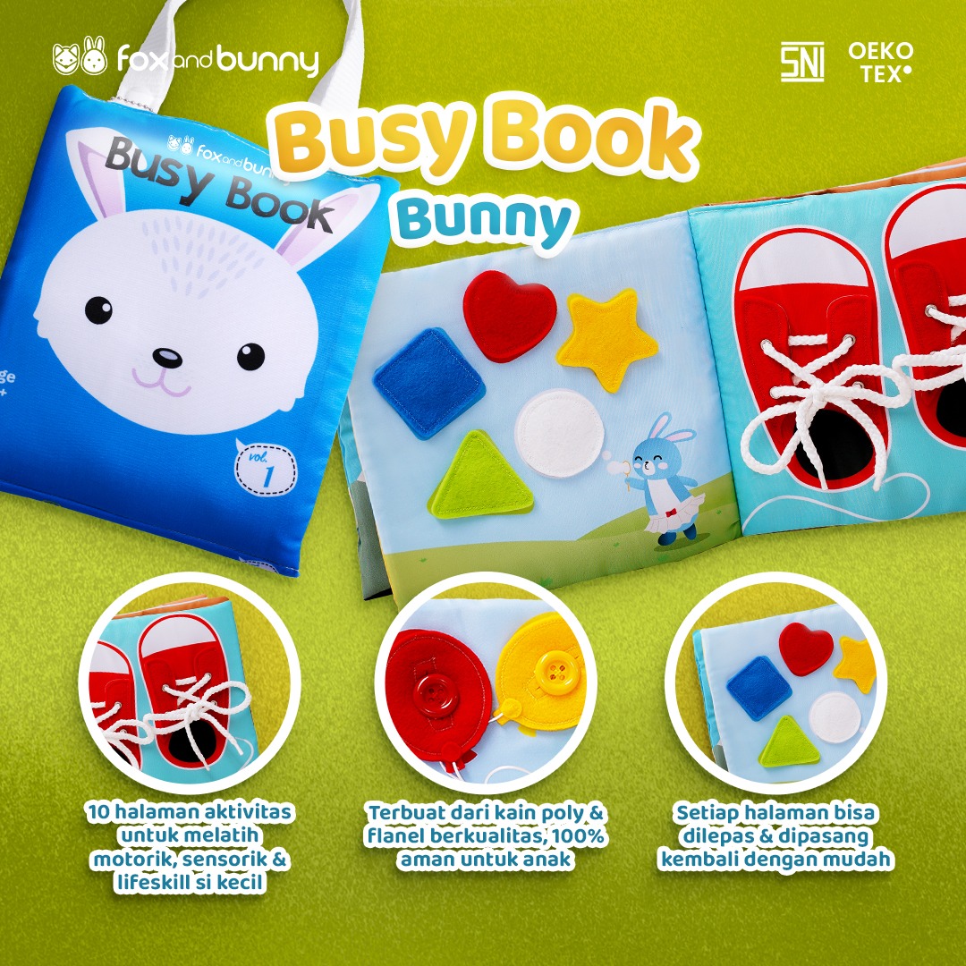 Foxandbunny - Buku Anak Mainan Aktivitas Edukasi Interaktif Siap Sekolah Bundling Busy Book Series Bunny & Fox
