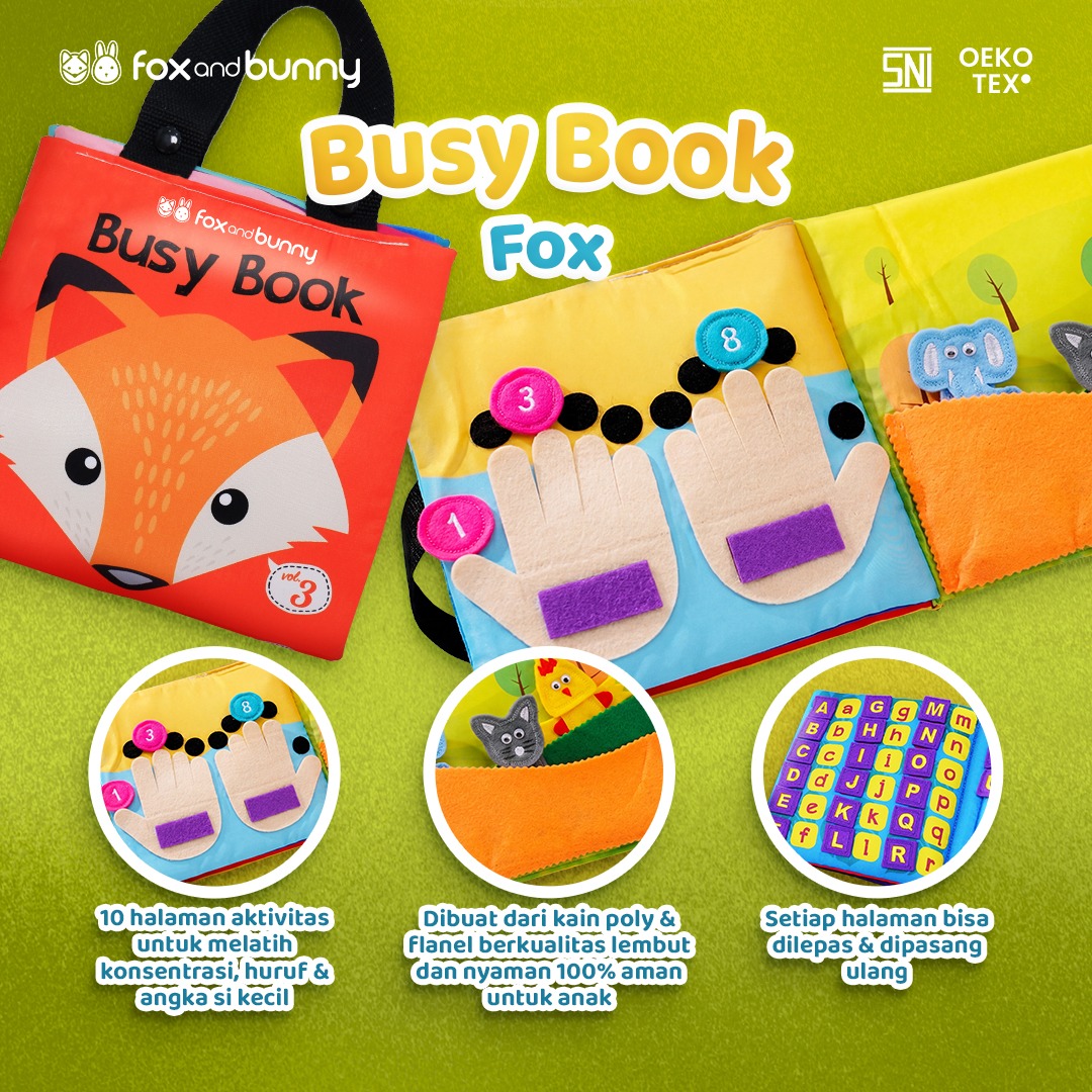 Foxandbunny - Buku Anak Mainan Aktivitas Edukasi Interaktif Siap Sekolah Bundling Busy Book Series Bunny & Fox