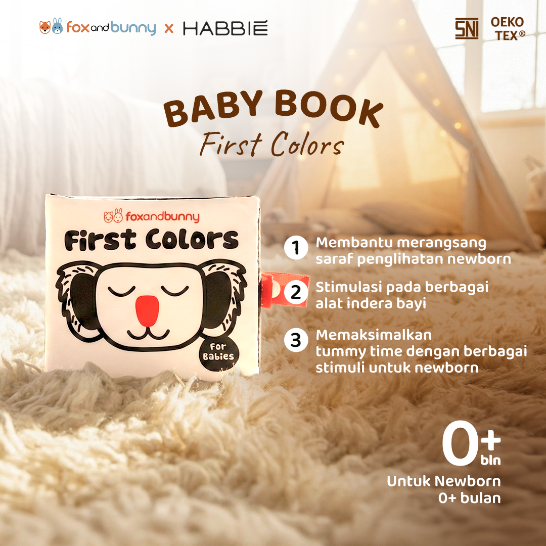 Foxandbunny x Habbie - Hampers First Cuddle Kado Lahiran Bayi Usia 0+ Bulan Mainan Edukasi Baby Newborn Aromatic Telon Oil Tea & Flower Series 100 ml