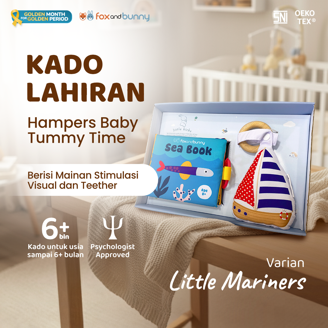 Foxandbunny - Hampers Little Wanderers Little Mariners Series Usia 0+ Bulan | Kado Lahiran Baby Book Soft Book Mainan Teether Bayi | Hadiah Bayi Newborn