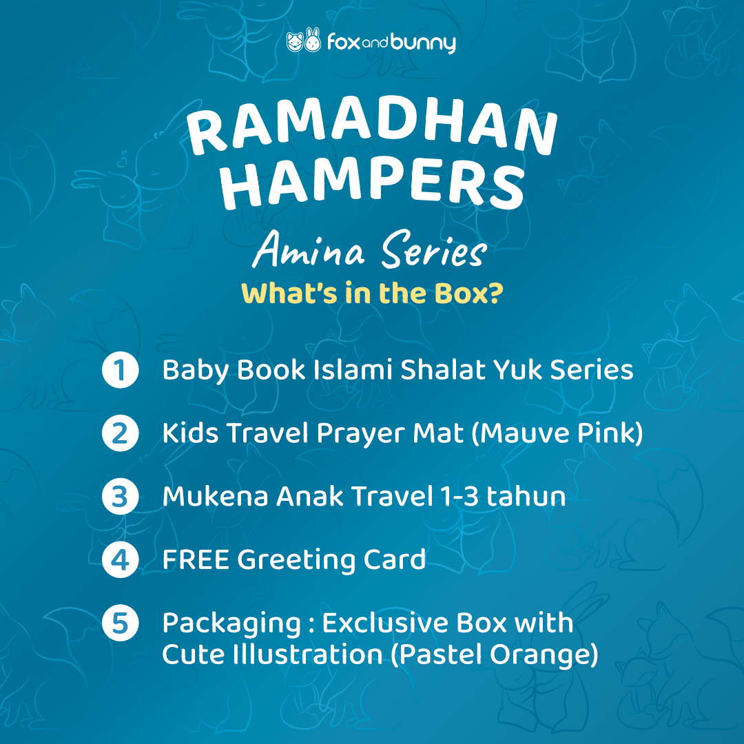 Foxandbunny - Hampers Ramadhan Anak Amina Series Buku Edukasi Islami & Perlengkapan Ibadah Anak Gift Set Premium 
