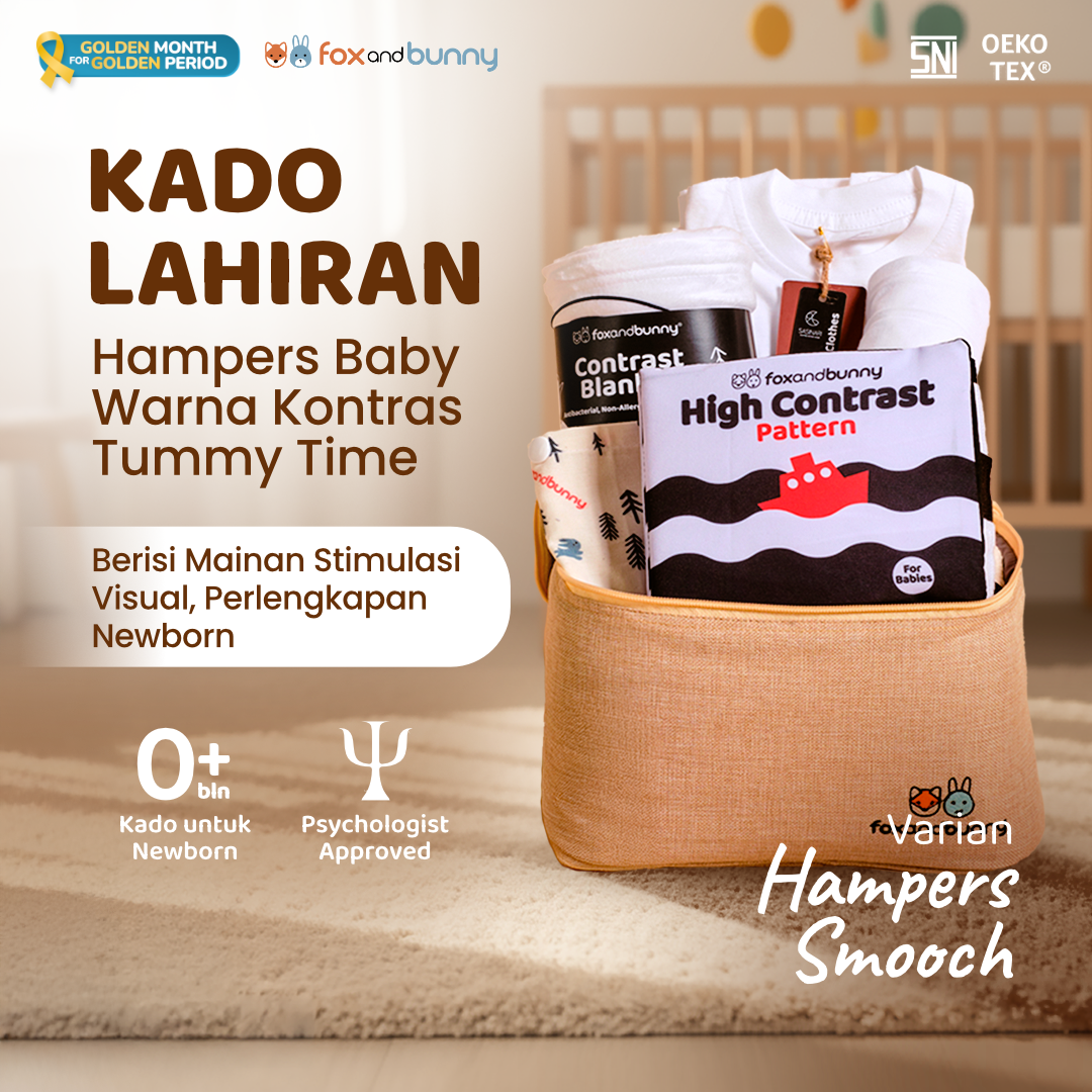 Foxandbunny - Hampers Kado Lahiran Bayi Usia 0+ Bulan Mainan Edukasi Baby Newborn Gift Set Hello World Series