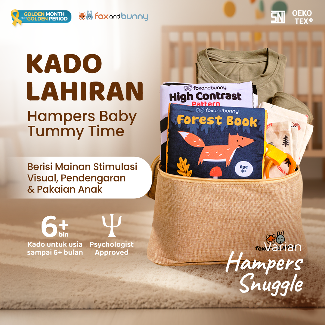 Foxandbunny - Hampers Kado Lahiran Bayi Usia 0+ Bulan Mainan Edukasi Baby Newborn Gift Set Hello World Series