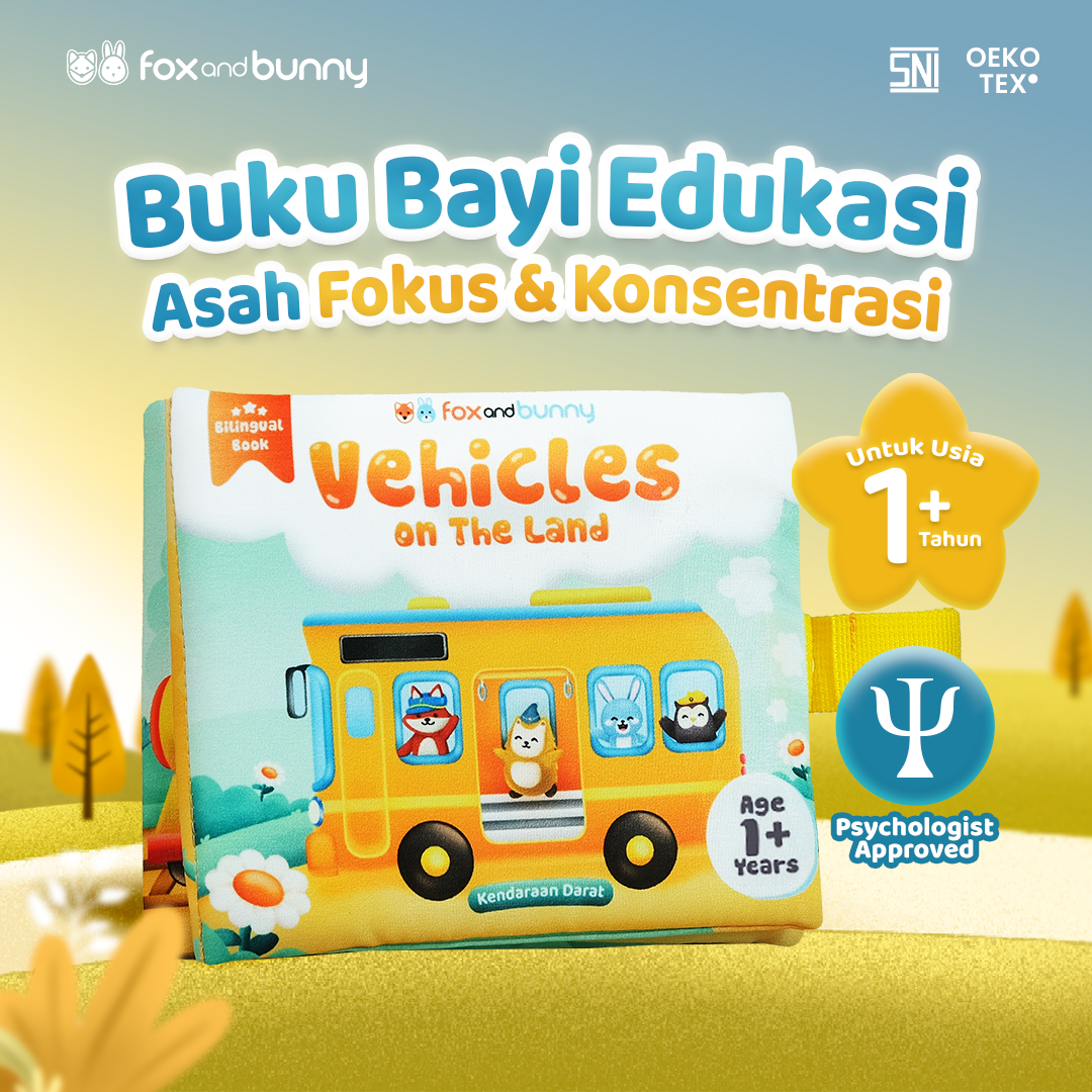 Foxandbunny - Baby Book Vehicles On The Land Series | Buku Bayi Edukasi Transportasi