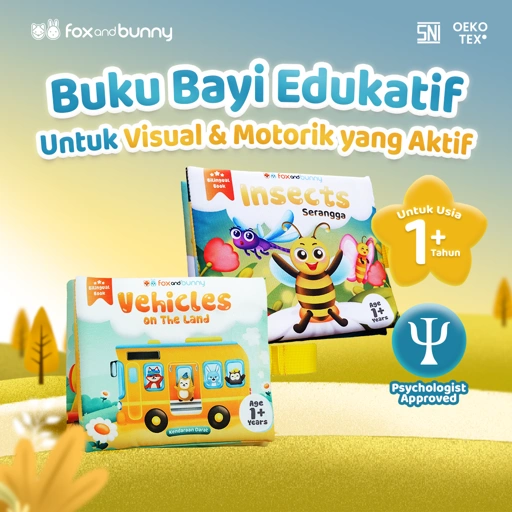 Image of Foxandbunny - Bundling Baby Book Insects + Vehicles | Soft Book Buku Kain Bayi 0+ Bulan Edukasi Anak