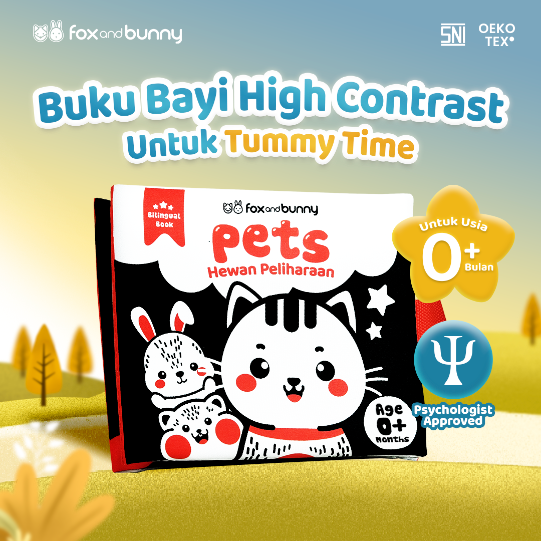 Foxandbunny - Contrast Baby Book Pets Series | Buku Bayi Edukasi Hewan Peliharaan