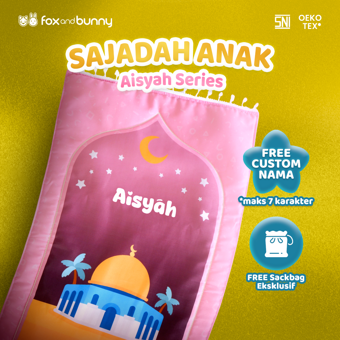 Foxandbunny - Sajadah Anak Empuk dan Lembut Kado Islami Spesial Sajadah Anak Free Custom nama Premium