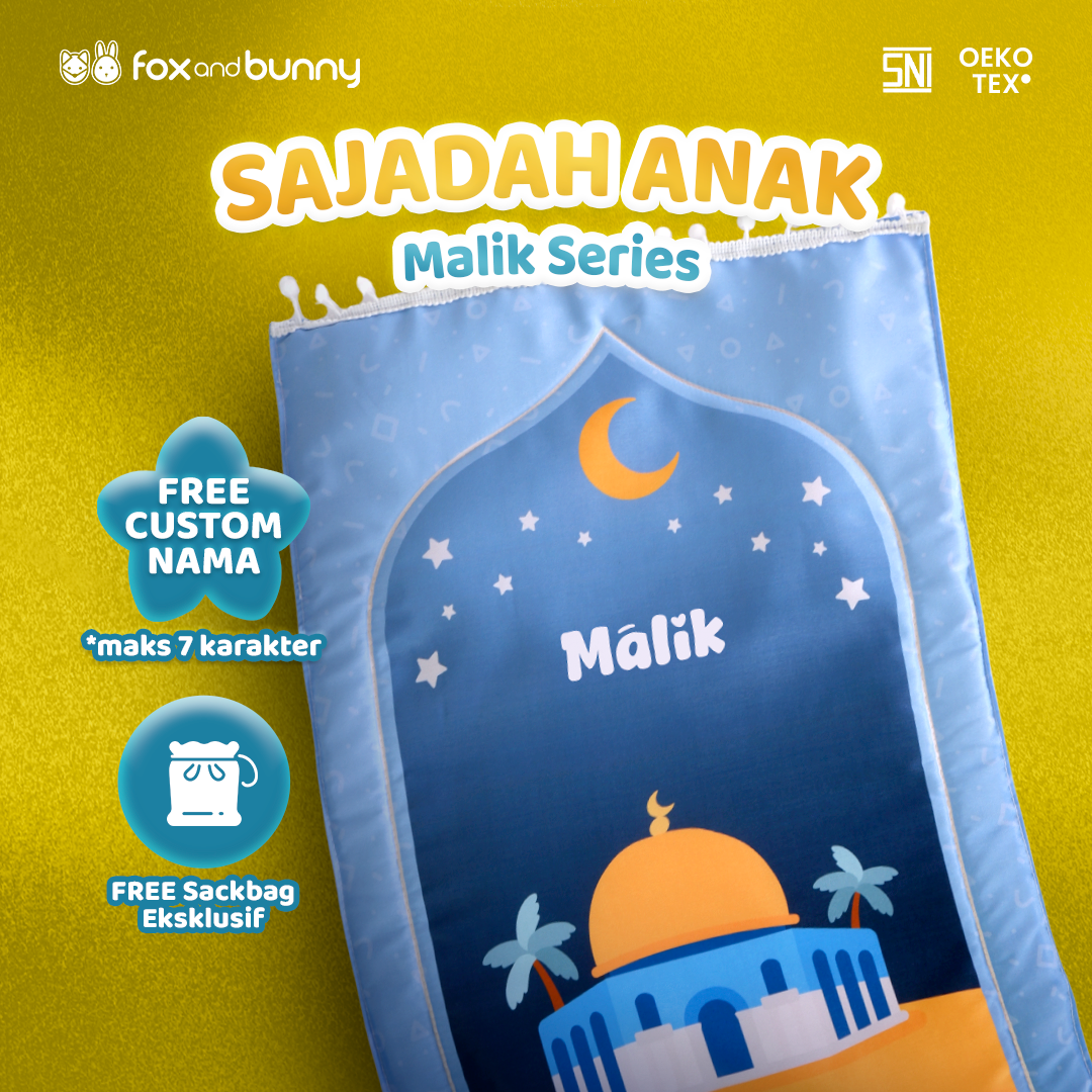 Foxandbunny - Sajadah Anak Empuk dan Lembut Kado Islami Spesial Sajadah Anak Free Custom nama Premium