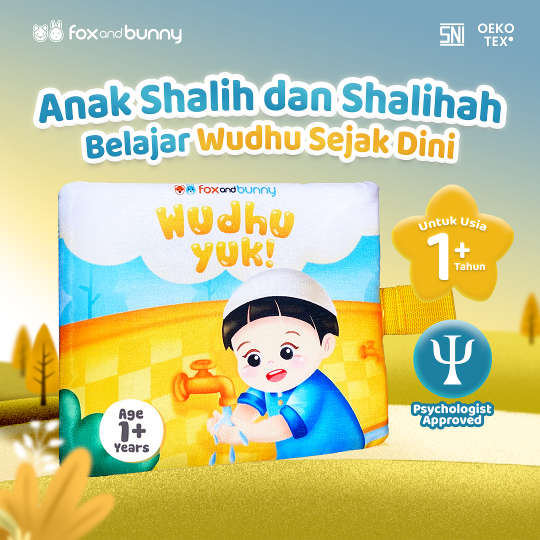 Foxandbunny - Wudhu Yuk Fiqih Series Baby Book Islami Usia 1+ Tahun | Buku Edukasi Bayi Anak Islami Premium