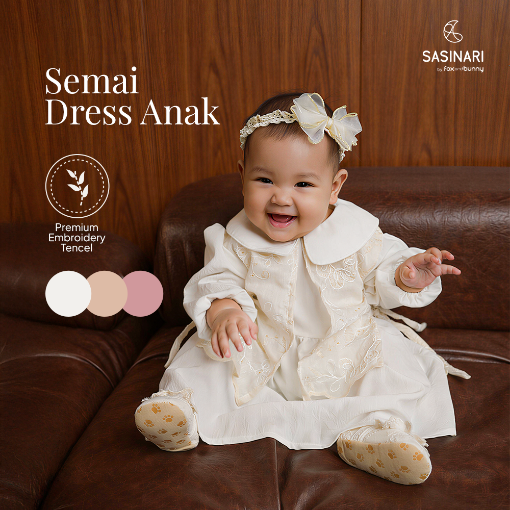 Foxandbunny x Sasinari - Baju Muslim Anak Semai Dress & Outer Anak Poka Tencel Premium