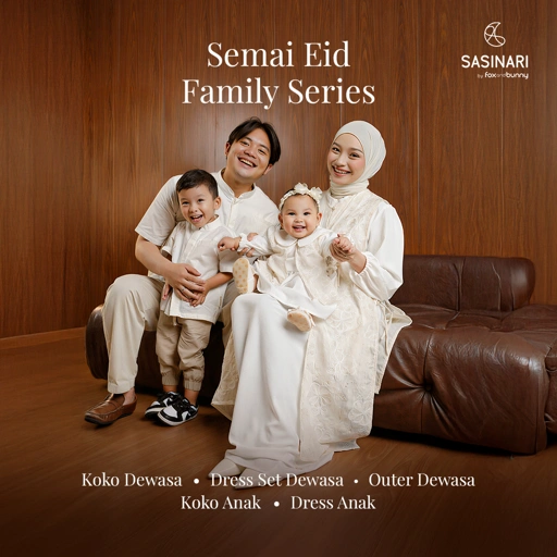 Image of Foxandbunny x Sasinari - Baju Muslim Keluarga Semai Eid Family Series Koleksi Lebaran Premium