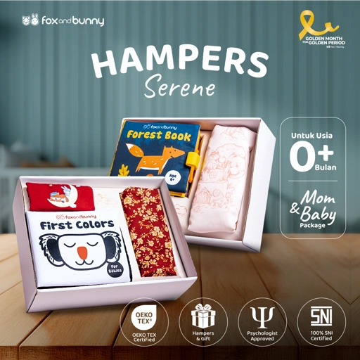 Image of Hampers Serene by foxandbunny - First Hug Series & First Bond Series | Mom And Baby Package