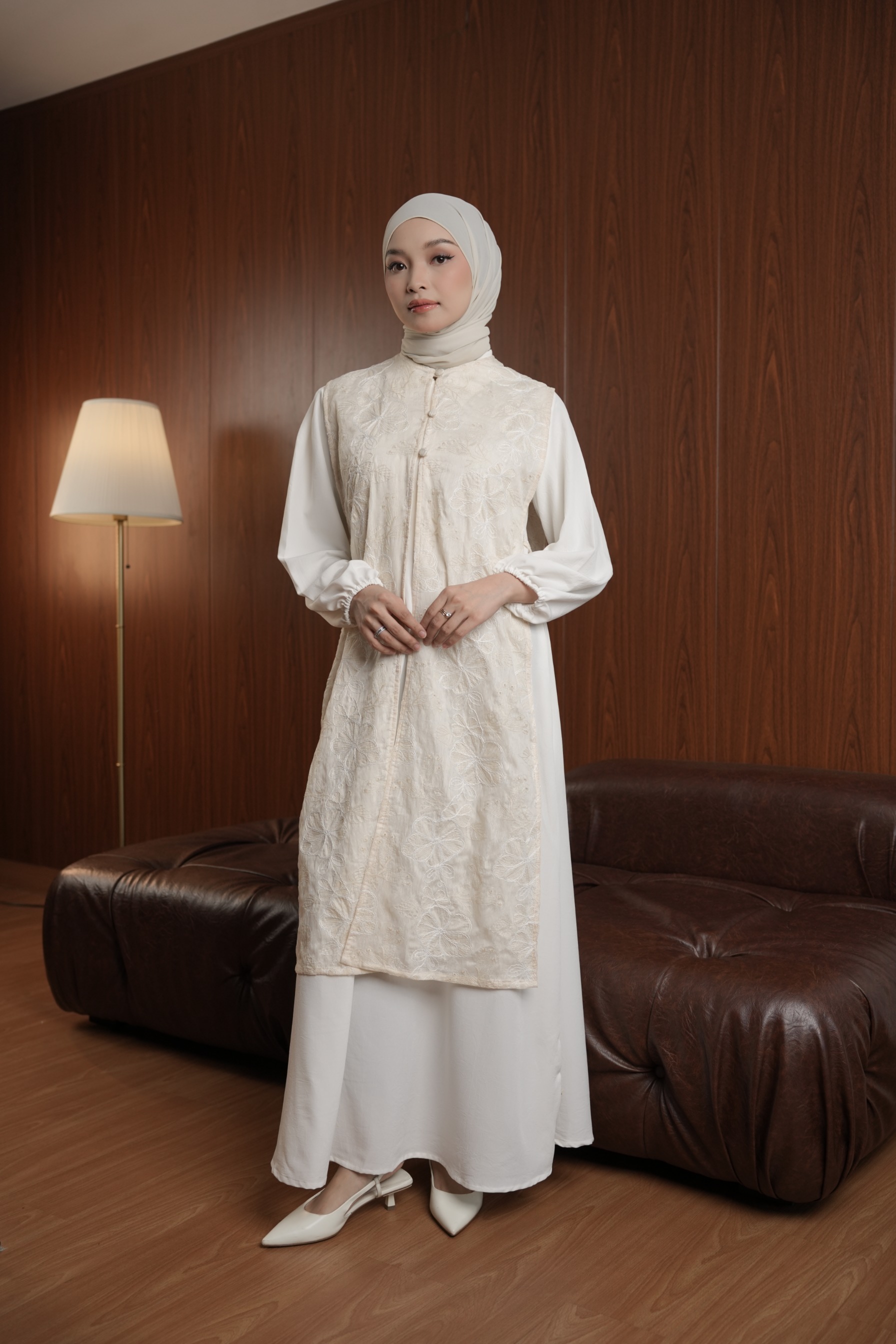 Foxandbunny x Sasinari - Baju Muslim Wanita Semai Inner Dress & Outer Dewasa Set Gamis Poka Tencel Premium Busui Friendly