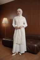 Foxandbunny x Sasinari - Baju Muslim Wanita Semai Inner Dress & Outer Dewasa Set Gamis Poka Tencel Premium Busui Friendly