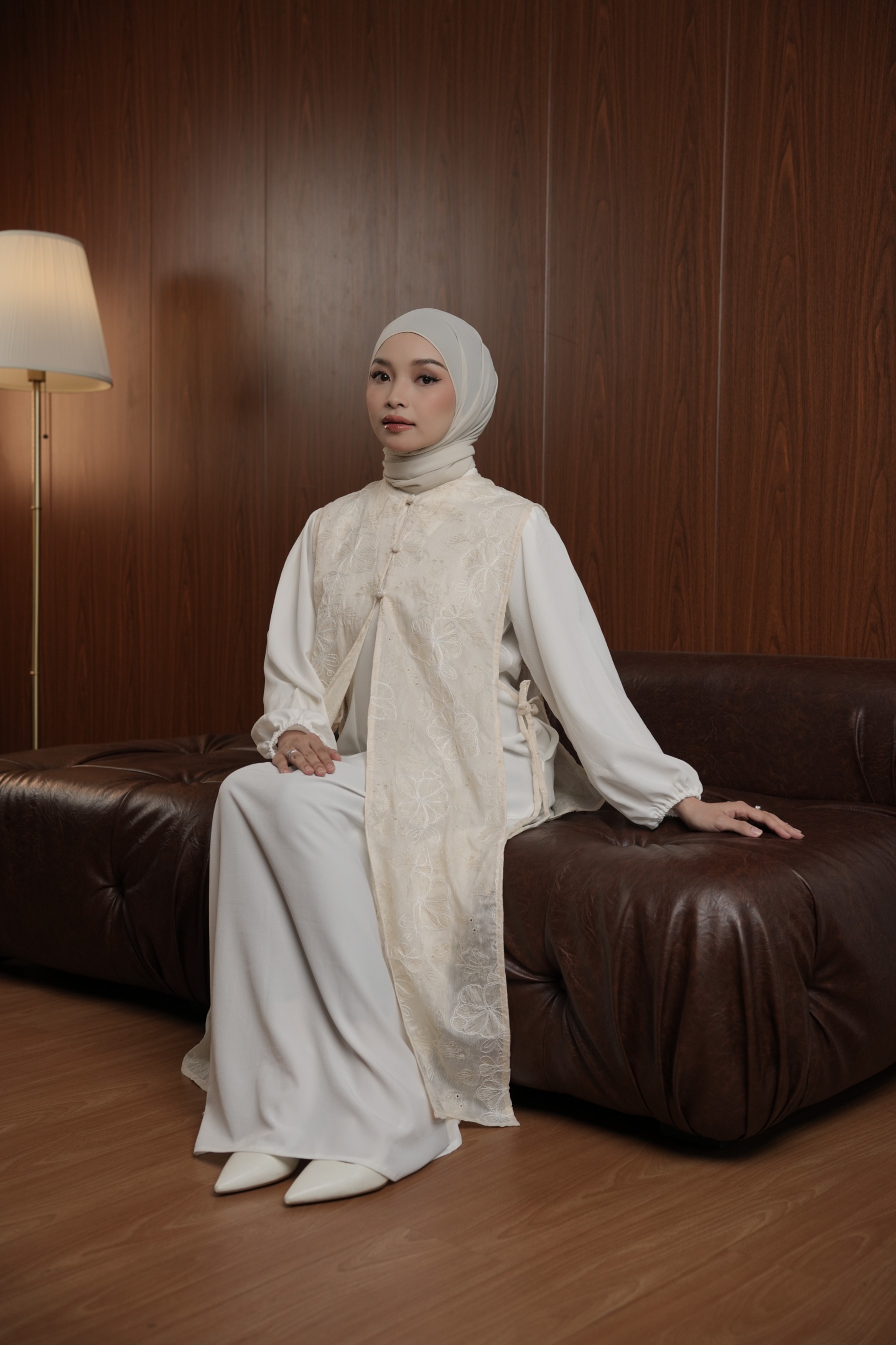 Foxandbunny x Sasinari - Baju Muslim Wanita Semai Inner Dress & Outer Dewasa Set Gamis Poka Tencel Premium Busui Friendly